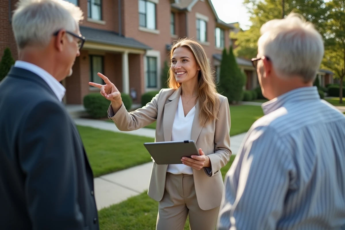 Femme souriante discutant d