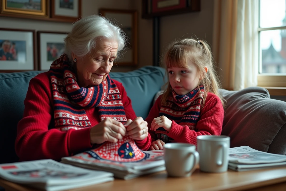 Une grand-mère et sa petite-fille en laine bretonne